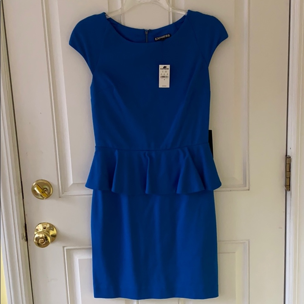 Express Blue Peplum Dress